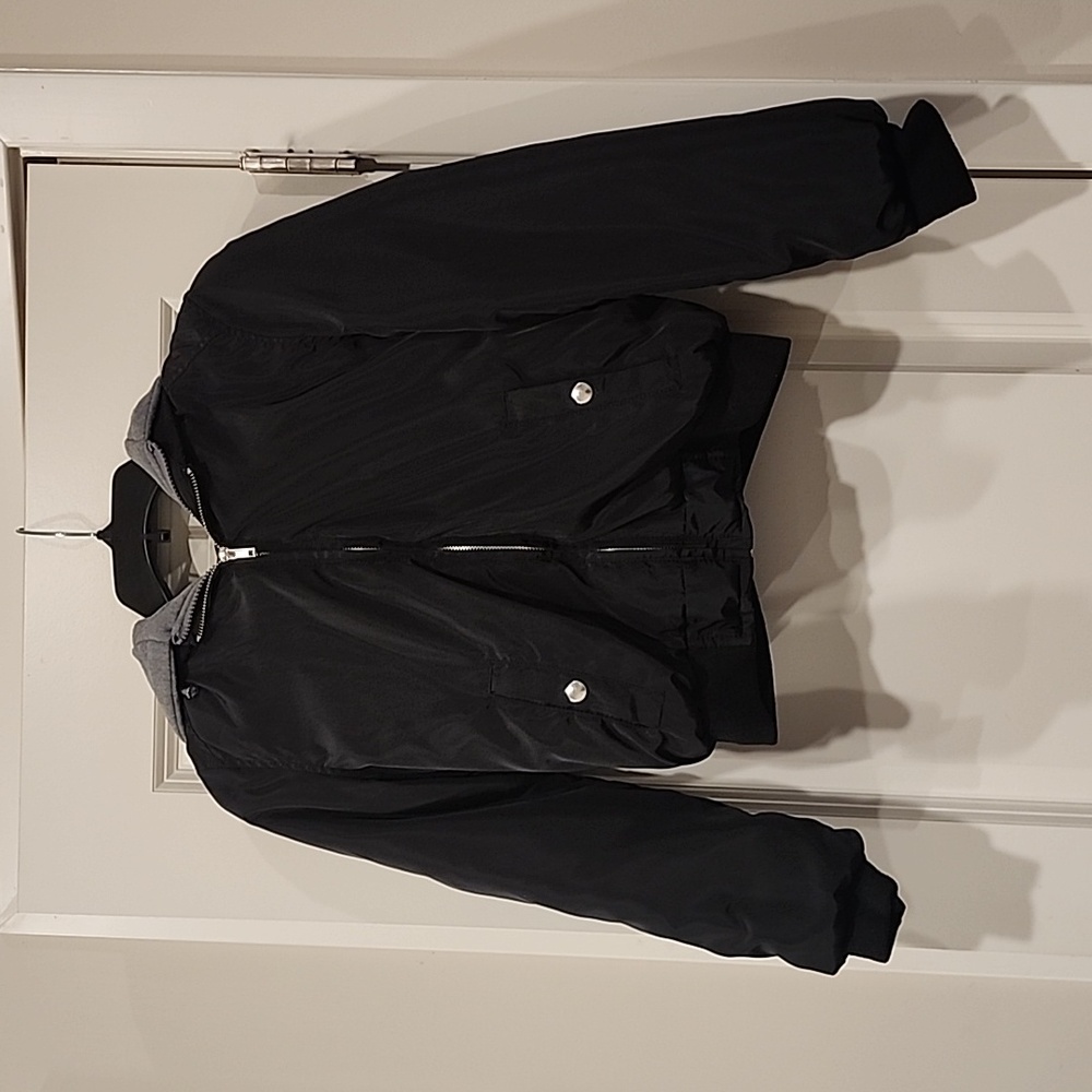 Cropped Double Zip Up Jacket